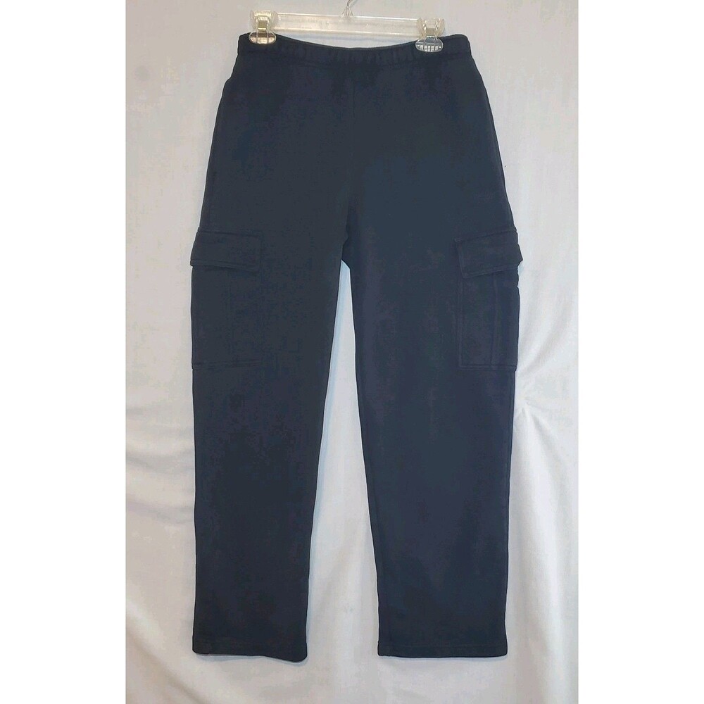 Aritzia Sweatfleece Mega Cargo Sweatpants Womens S Black Wide Leg Cozy Warm